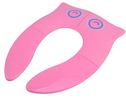 Abattant WC pliable aux couleurs vives – Design durable et confortable, facile à nettoyer, parfait pour les petites salles de bains et les voyages – 36 x 26 cm (rose)