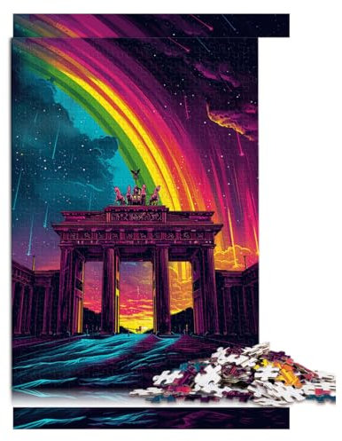 Puzzle für Erwachsene 1000, Brandenburger Tor, Deutschland, Papierpuzzle, für Erwachsene und Familien, tolles Geschenk für Erwachsene. Größe: 52 x 38 cm.