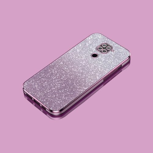 Compatibile con Xiaomi Redmi Note 9 4G | Custodia Morbida in TPU Trasparente Elettroplaccata con Carta Glitterata