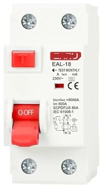 WGJJPQYK Disjoncteur électromagnétique à Courant résiduel de Type A, disjoncteur différentiel, Interrupteur de sécurité 2P 4P 30mA(2P 40A)