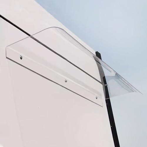 Transparente Polycarbonat-Baldachin für Haustür Dach Unsichtbarer Regenschutz mit UV Strahlen Schild inklusive Montagematerial ideal für Außenveranda und Balkon