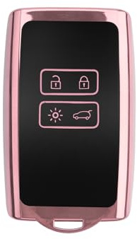 Ruiya Compatible avec Renault Rafale/Symbioz 2024-2026 2027 Coque clé TPU, Coque de clé Boîtier de clé pour télécommande de voiture Housse de protection Rafale Accessoires, argent-Sans trous