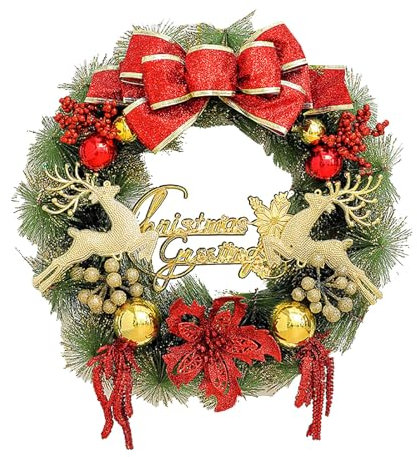 Ghirlanda per porta d'ingresso Ghirlanda natalizia natalizia Decorazione per esterni Ghirlanda decorativa per esterni per porta d'ingresso, decorazione moderna per porta d'ingresso
