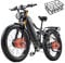 BURCHDA Dual Motor 26 Zoll 4.0 Fat Tyre Elektro-Mountainbike,48V30AH abnehmbare Batterie. Faux Kohlefaser-Muster Dual Shock Ölbremse Elektrofahrrad, Erwachsene Männer und Frauen e-Bike