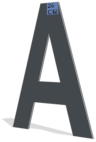 3D-Hausnummern und Buchstaben - 20cm – Stilvolle und Wetterfeste Zeichen aus Aluminium, Perfekt zur Adress- und Hausnummer-Kennzeichnung (Anthrazit, Buchstabe „A“)