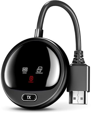 Transmetteur HDMI sans Fil 4K avec Écran Intelligent, WELUSOPU HDMI sans Fil Émetteur 1080P À 60 Hz. Diffusion Vidéo 2,4/5G Depuis Un PC,Boîtier vers Un Téléviseur, Moniteur Ou Projecteu -165FT/50M