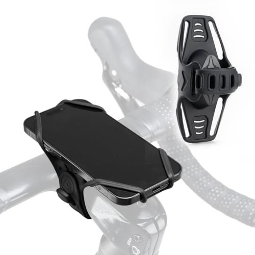 ROCKBROS Handyhalter Fahrrad, Handyhalterung Motorrad Universal für 4-7 Smartphones, Lenkerhalterung aus Silikon, Stoßdämpfend & Kratzfest, Bike Phone Holder für MTB, E-Bike, Roller