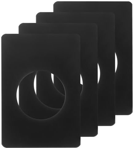 sourcing map 4 Pcs 130x90mm / 5.12x3.54 Door Knob Reinforcement Plate, Stainless Steel Door Hole Cover Lock Repair Plate for Door Knob Fixing Backing, Black