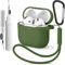 Vancle Funda de Silicona para AirPods 4, con Kit de Limpiador, Anti-Rasguños, Anti-Polvo de Fundas Protectora para Apple AirPods 4 Generacion 2024, LED Visible Frontal, Verde Oscuro