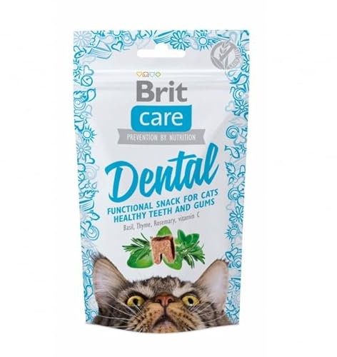 Brit Care Dental Katzensnack, Funktionaler Snack für gesunde Zähne und Zahnfleisch, 2x50g