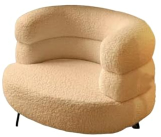ZeptiHOM Lazy Sofasessel für Wohnzimmer und Schlafzimmer, bequemer Einzelstuhl mit gebogener Rückenlehne, perfekte Lese-Couch für Salon (Khaki, 78,7 x 78,7 x 61 cm)