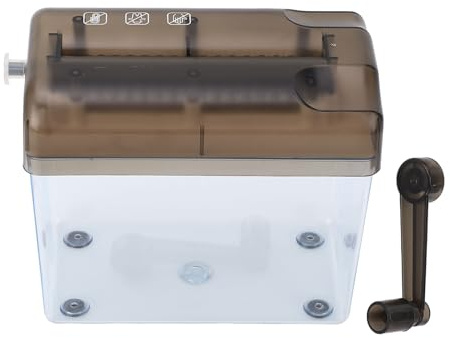 SUPYINI -Hand-Aktenvernichter, 123 Mm Breite, 3 Mm Papier, Tragbar, Kompakter Manueller Aktenvernichter für Büro, Schule oder Familie, Sicherer Hand-Papierschneider mit 4 Rutschfesten