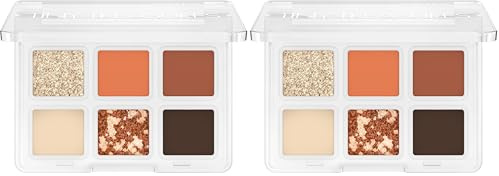 Catrice Tiny Treasures Eyeshadow Palette, Lidschatten, Nr. 030, Orange, 6 Orange-Töne, schimmernd, glitzernd, vegan, ohne Mikroplastikpartikel, Nanopartikel frei, ohne Parfüm, 2er Pack (4.2g)