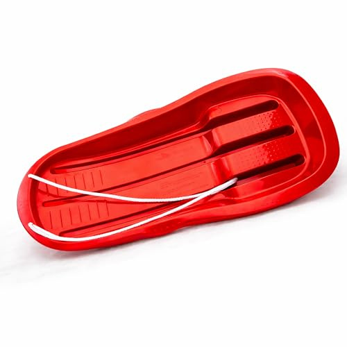 simpa Alpine Racer Plastic Snow Sledge Toboggan - Heavy Duty Winter Snow Sled - Choose from 4 Colours - Robust Design for Snow Fun
