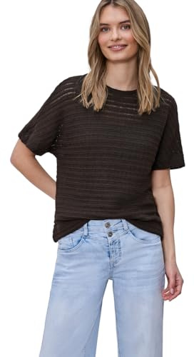 Damen T-Shirt mit Rundhals und Struktur
