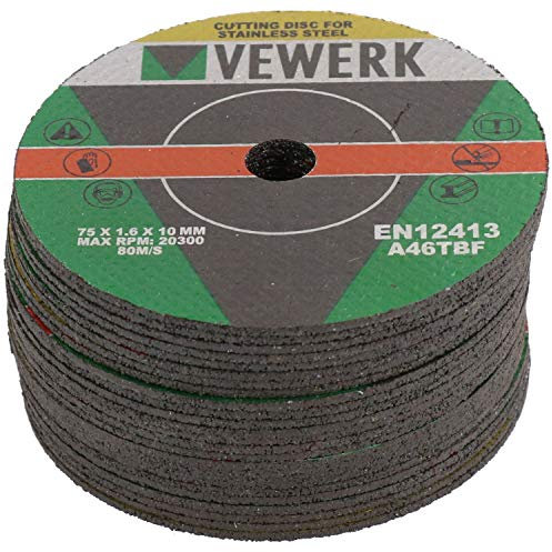 AB Tools-Vewerk 3 Disques de Meulage pour Coupe-Air Coupe Meule 75mm Lot de 25 en Acier Inoxydable pour Meule à Matrice, d’Angle
