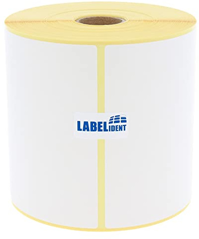 Labelident Thermoetiketten 105 x 74 mm - 1.000 Etiketten auf Rolle | thermodirekt bedruckbar, selbstklebend und stark permanent haftend für Thermodrucker