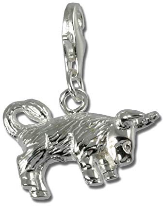 SilberDream Charm Schmuck Anhänger Stier Sternzeichen 925 Echt Silber D3FC7105
