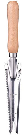 Pala de deshierba, herramienta manual de acero inoxidable, cortador de malas hierbas, mango de madera para excavar trasplantes, herramientas de deshierba, extractor de malas hierbas, 1 unidad