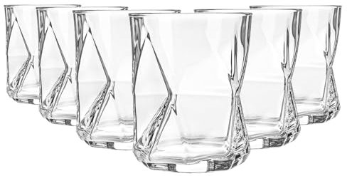 Bormioli Rocco Pack of 24 Cassiopea Geometric Double Old Fashioned Tumbler Glasses Set - 410ml