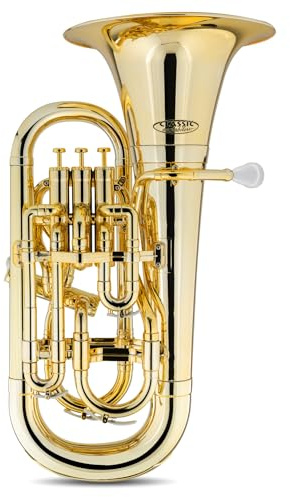 Classic Cantabile MardiBrass Kunststoff Bb-Euphonium - 4 Aluminium-Ventile - nur 2,2 kg leicht - inkl. Mundstück und Gigbag - gold