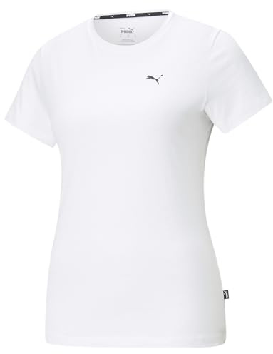 Puma Damen T-Shirt ESS S Logo Tee, White-Cat, XL, 586776