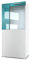 Vladon Stand-/Hänge Vitrine Movie, Weiß matt/Petrol Hochglanz - Moderne Glasvitrine - (BxHxT): 50,5 x 111 x 32,5 cm