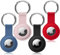 4 pcs Custodia protettiva per AirTag custodia protettiva in silicone per Apple Airtag, antiurto, antigraffio, con portachiavi a moschettone (A)