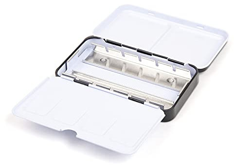 Honsell Aquarell-Leerkasten aus Metall für 12 halbe oder 6 ganze Näpfe, mit Mischpalette und Daumenring