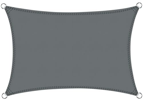 COOL AREA Sonnensegel Wasserdicht Rechteckig 2.5x3m Sonnenschutz UV Schutz Windschutz,Geeignet für Außenbereiche wie Garten und Balkone,Terrasse, Antracita
