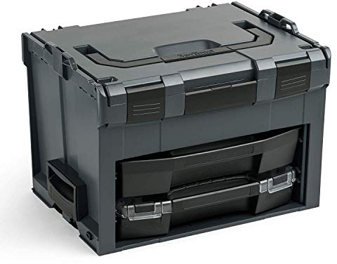 L-BOXX Sortimo LS BOXX 306 Anthrazit | Inkl. i-BOXX 72 I3 & LS-Schublade 72 in Schwarz | Professioneller Werkzeugkoffer Leer | Werkzeugkiste aus Kunststoff