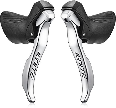 SENSAH Silver Road Bike Shifters /2X8/2X9/2X10/2X11 Speed Lever Brake Bicycle Derailleur Kompatibel für Shimano (IGNITE(2x9))