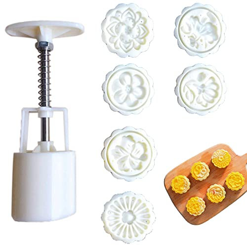 Juego de Moldes para Pasteles de Luna, Cortador de Prensa Manual de Bricolaje, Juego de Moldes para Pasteles de Luna de 50 g, para Hacer Pasteles de Galletas de Bricolaje