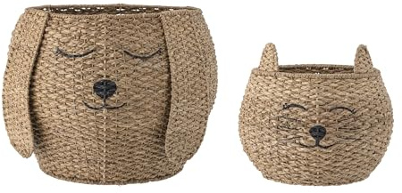 Bloomingville Mini Milus Set 2 Körbe aus Bankuan-Gras hergestellt, in der Farbe: Natur, Maße: 33 x 27/46 x 43 cm, 82053634