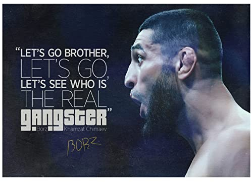 Khamzat Chimaev Zitat | Fotodruck Poster | vorsigniert | Pro Glanzpapier | Größe: A4 (21 x 29,7 cm) | The Real Gangster