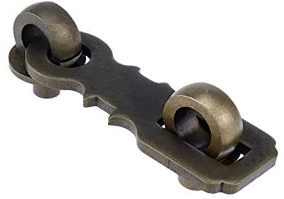 Chinflly Padlock Hasp Door Clasp Antique Bronze Heavy Duty Door Hasp Gate Latch Lock with Screws for Barn Doors Cabinets Trunks, 6.5cm