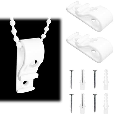2-Pack Adjustable Shade Fasteners – Universal Safety Lock Mechanism for Vertical Roman-Style Blinds with Installation Hardware (Screws & Support Pillars)