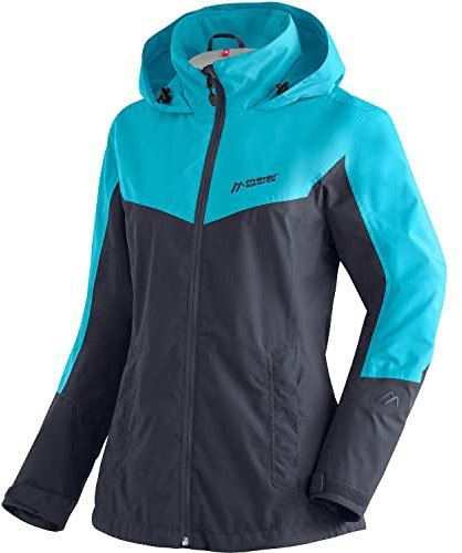 Maier Sports W Partu Colorblock - Wasserdichte atmungsaktive Damen Outdoorjacke, Größe 46 - Farbe Night Sky - Teal Pop