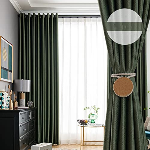 1 Panneaux Occultant Rideaux, Thermique Isolan Rideaux Texture Rhombique Design Anti Bruit avec Oeillets Rideaux pour Moderne Salon Et Chambre,1,W3 x H2.7m