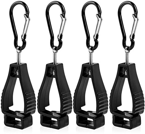 Sliverdew 4 Stück Handschuh Halterung Handschuhclips Arbeitshandschuh Halter Schwarz Handschuh Grabber Clip Handschuhhalter Handschuhklemme für Gärten Baustellen Arbeitshandschuhe