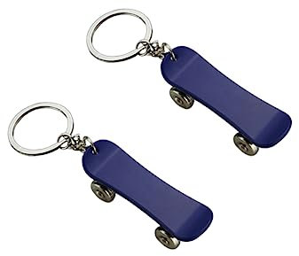 Warmhm 2stücke Teiliges Skateboard Schlüsselanhänger Aus Metall Langlebiger Blauer Schlüsselhalter Kreative Deko Für Auto Taschen Und Geschenke Modischer Anhänger Für Männer Und Frauen