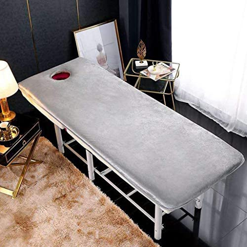 Massagetischauflage, Massagetisch-Memory-Foam-Auflage, weiche Spa-Bettauflage für Massageliegen, inklusive Polster und Gesichtslöchern (Farbe: Grau, Größe: 70 x 190 cm)