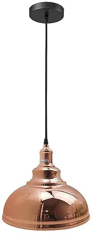 LEDSone Vintage Curvy Dome Pendant Light 95cm Adjustable Hanging Ceiling Fixture Metal Rose Gold for Homes, Restaurants, Cafes, Bars, Offices and Stylish Spaces