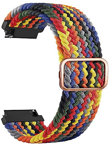 Amzpas Armband für Amazfit GTR 2/GTR 3/GTR 4 Armband,Nylon 22mm Verstellbares Geflochtenes Ersatzarmbänder für Amazfit GTR 47mm/GTR 3 Pro/GTR 2e/Stratos 3/Cheetah Pro Damen Herren (Bunt)