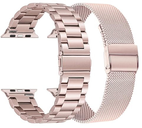 TRUMiRR Remplacement pour Apple Watch Serie 9 8 7 41mm/iWatch SE(2.Gen) 40mm Bande de Montre,Bracelet de Montre en Acier Inoxydable Tissé en Maille pour iWatch Apple Watch SE Series 9 8 7 6 5 4 3 2 1