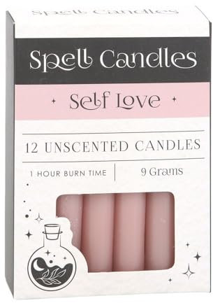 Set di 12 candele rosa per incantesimi di auto-amore, candele rituali e gratitudine, forniture magiche per fiducia
