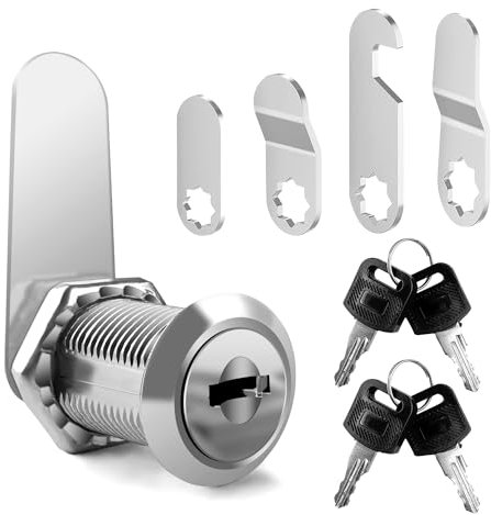 shinfly serrure pour boîte aux lettres de 25 mm, serrure d'armoire livré avec 5 plaques de serrure différentes, serrure boite aux lettres, barillet boite aux lettres, serrure de casier