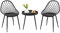 buybyroom Salon de Jardin Exterieur 2 Personnes, Table Chaise Balcon, Petit mobilier de Exterieur Jardin Balcon terrasse, Noir