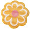 Badezimmerteppich mit Niedlichen Blumen, 60 Cm, Kleiner Runder Teppich, Weiche, Saugfähige Matte, Rutschfeste, Waschbare Fußmatte für Badewanne, Schlafzimmer, Böden, Kinderzimmer, Eingang(Gelb)