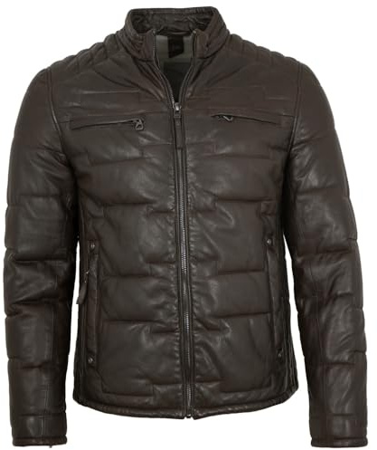 Gipsy- Herren Echtleder Lederjacke Steppjacke Lammnappa chestnut